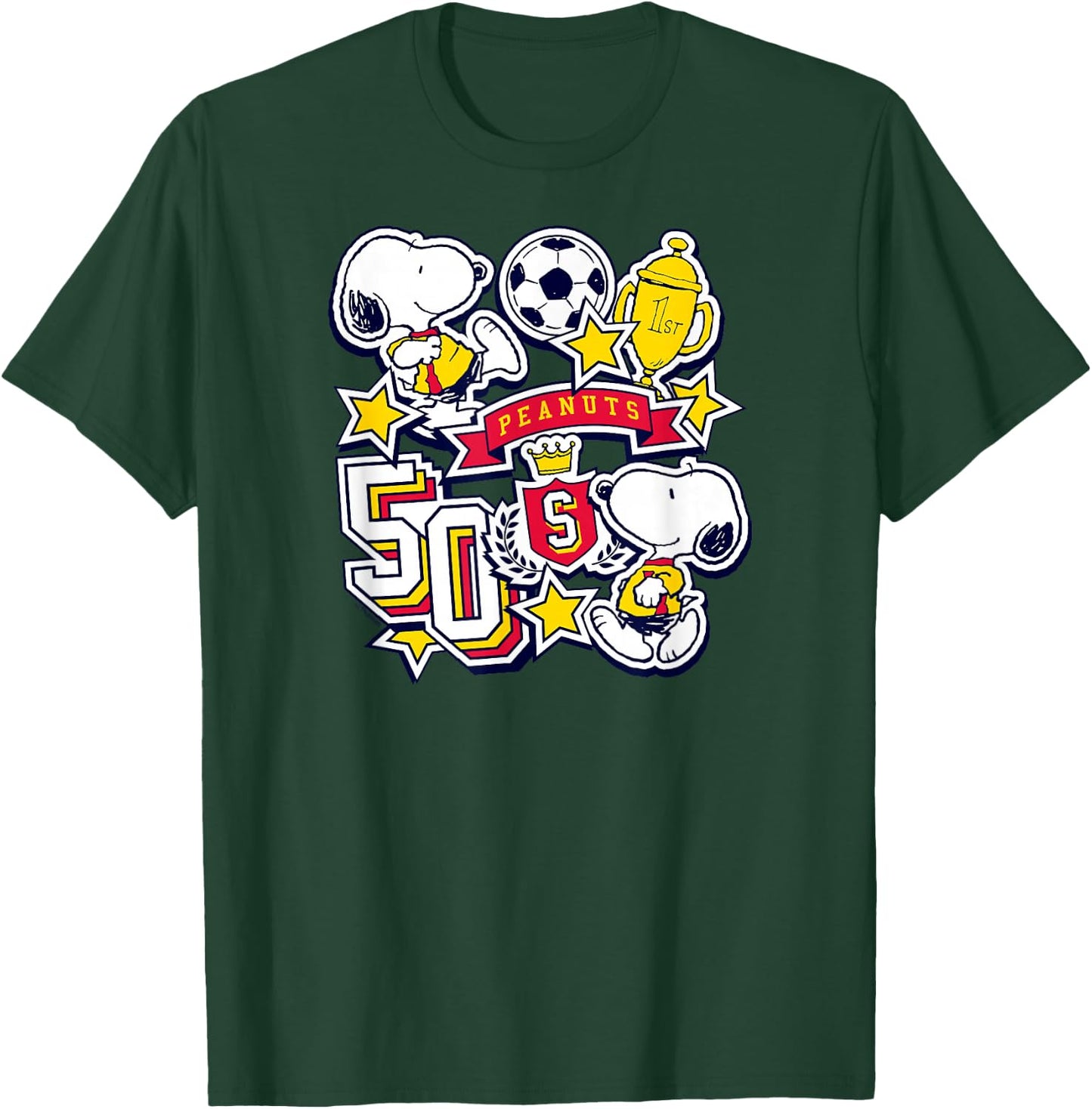 Snoopy - Soccer Stickers T-Shirt - T-Shirt | Forest