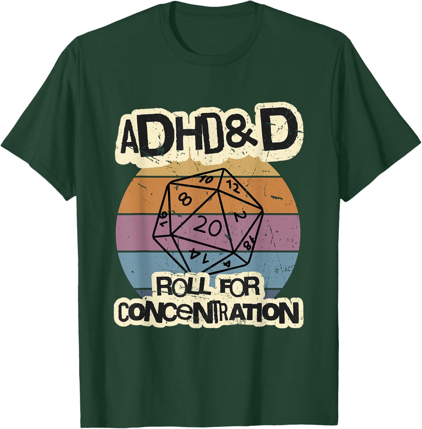 ADHD Roller and D for Concentration , Black, S T-Shirt - T-Shirt | Forest