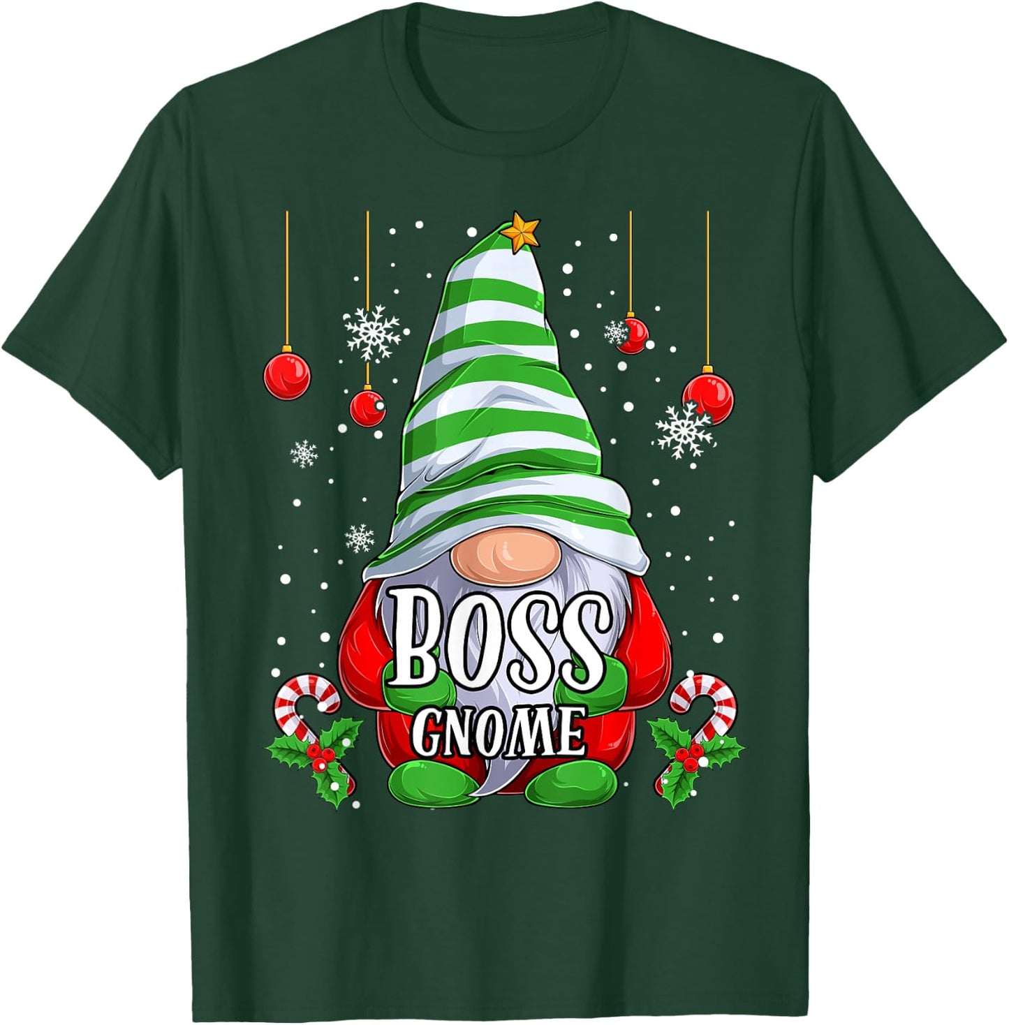 Boss Gnome christmas pajamas matching family group T-Shirt - T-Shirt | Forest