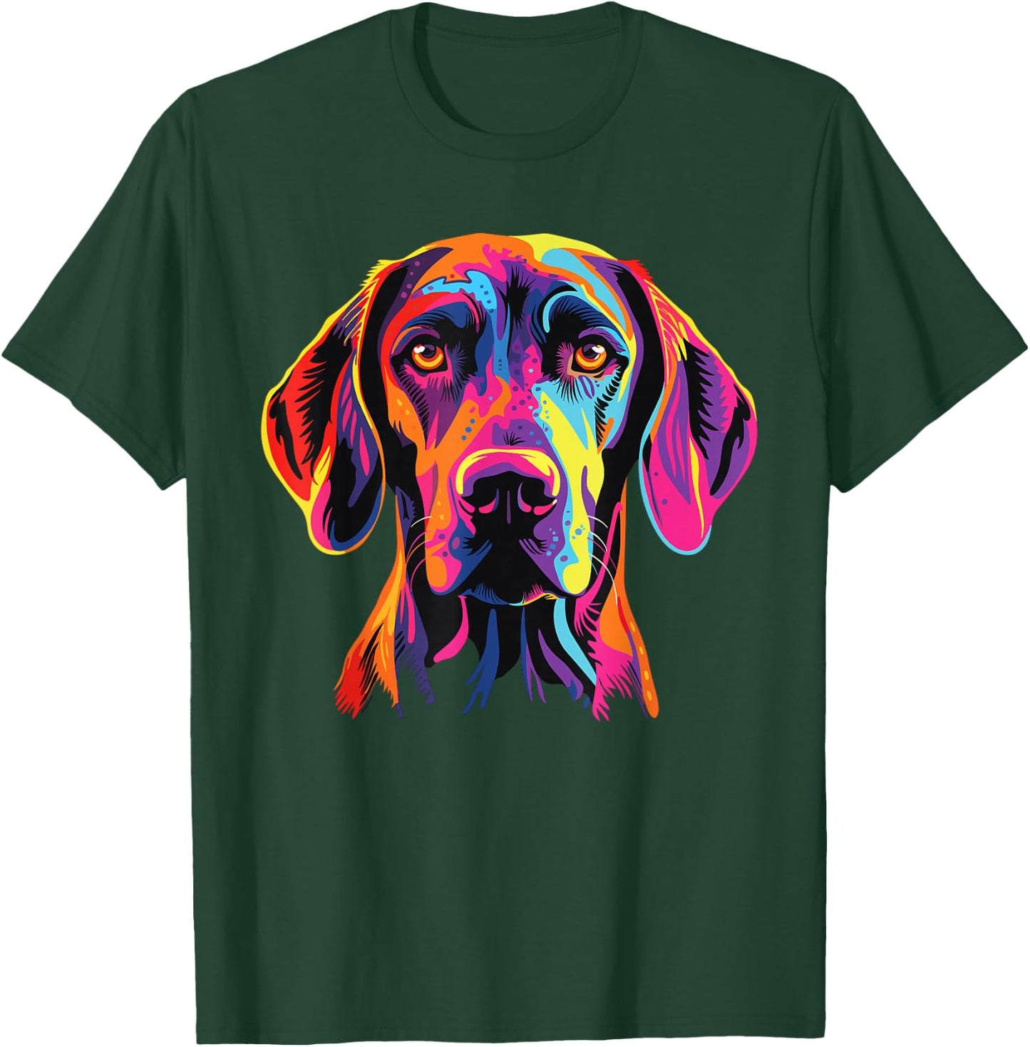 Watercolor Colorful Plott Hound Dog , Small, Black T-Shirt - T-Shirt | Forest