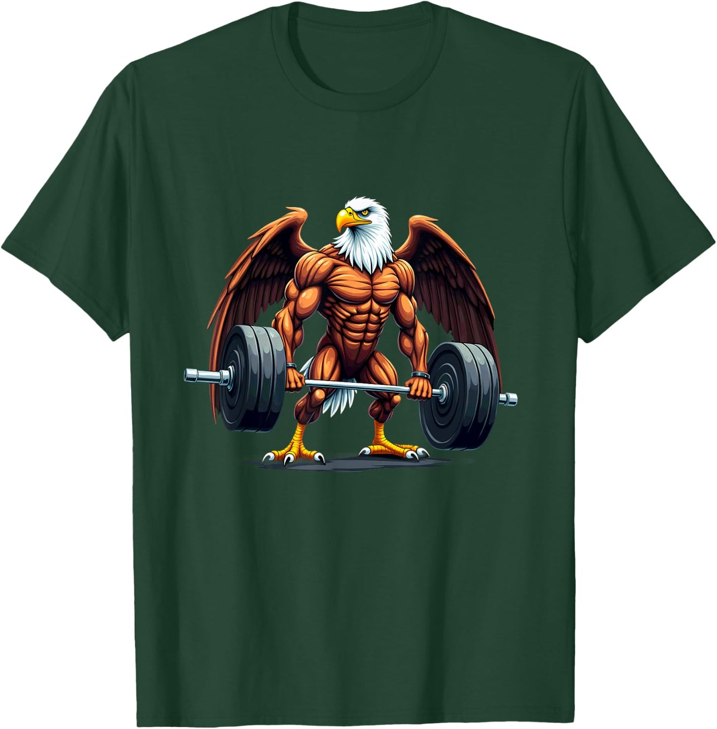 Workout Gym Eagle Deadlift Weightlifting T-Shirt - T-Shirt | Forest