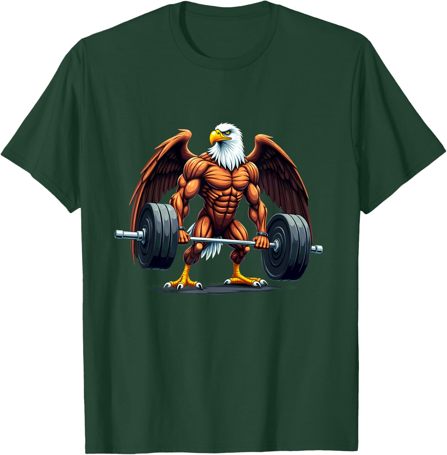 Workout Gym Eagle Deadlift Weightlifting T-Shirt - T-Shirt | Forest