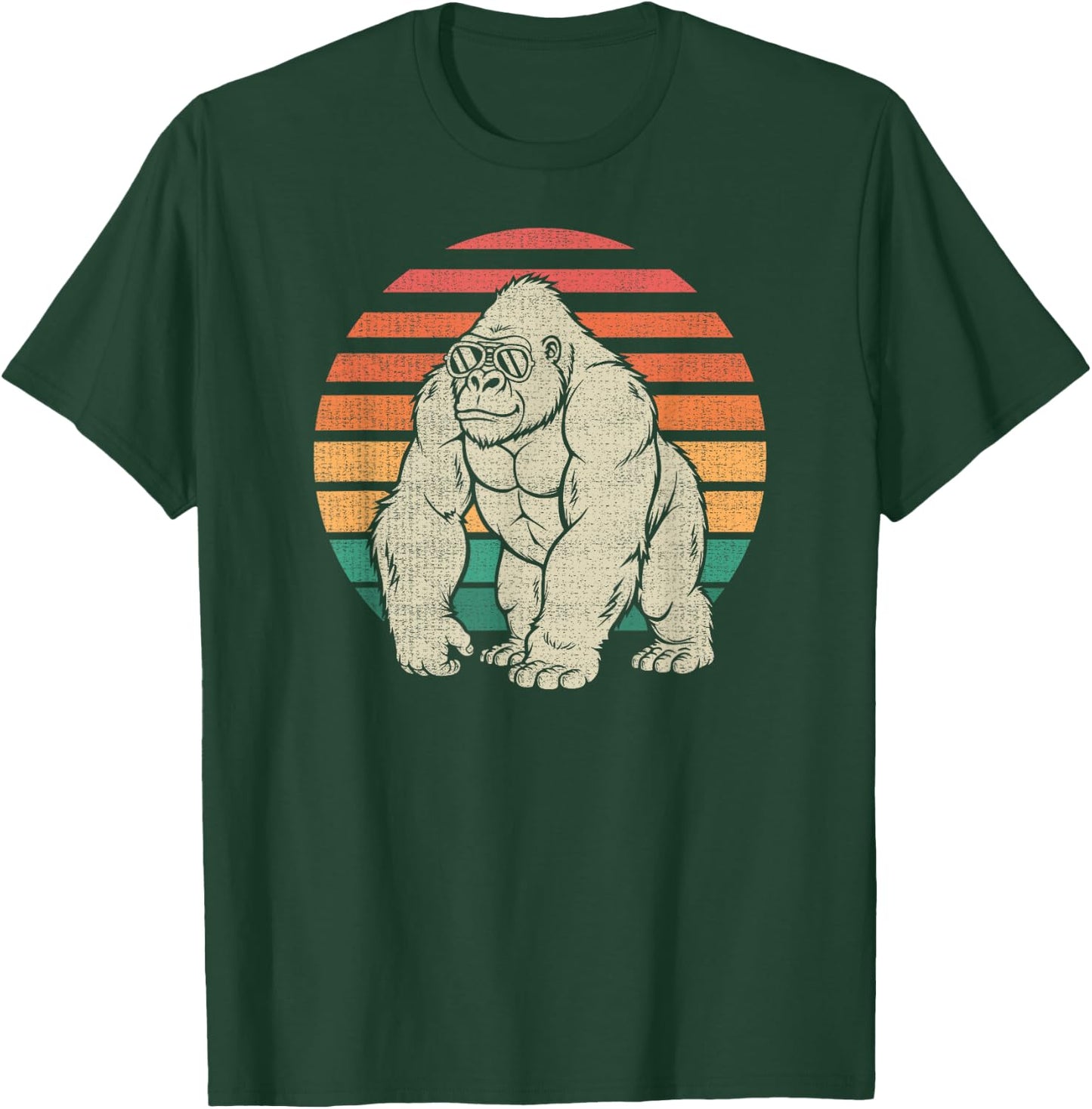 Funny Gorilla Silverback Lover Animal Retro 70s T-Shirt - T-Shirt | Forest