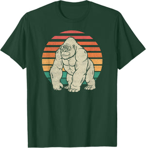 Funny Gorilla Silverback Lover Animal Retro 70s T-Shirt - T-Shirt | Forest