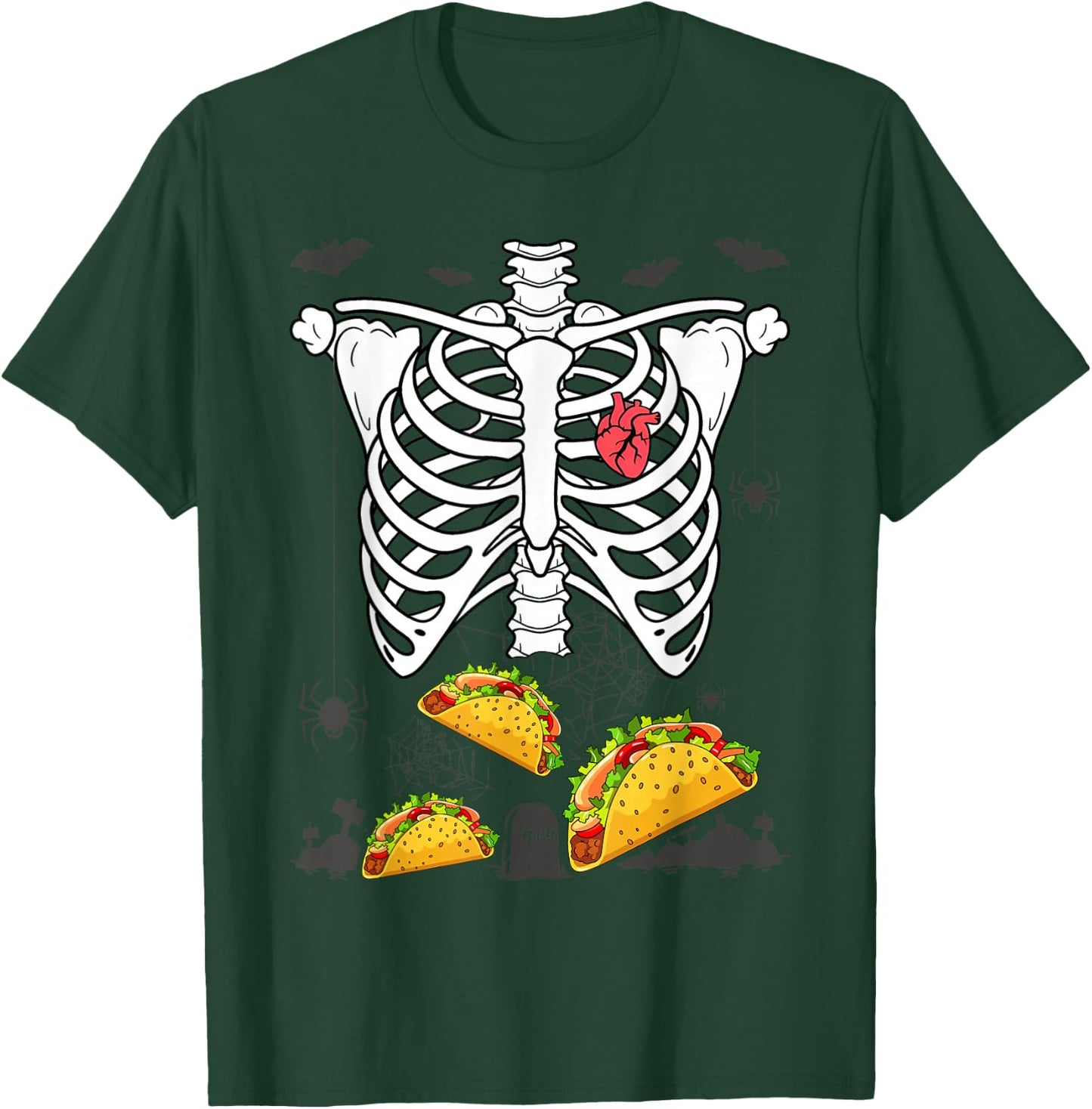Halloween Dad Skeleton Taco Belly Funny Pregnancy Couple Men T-Shirt - T-Shirt | Forest