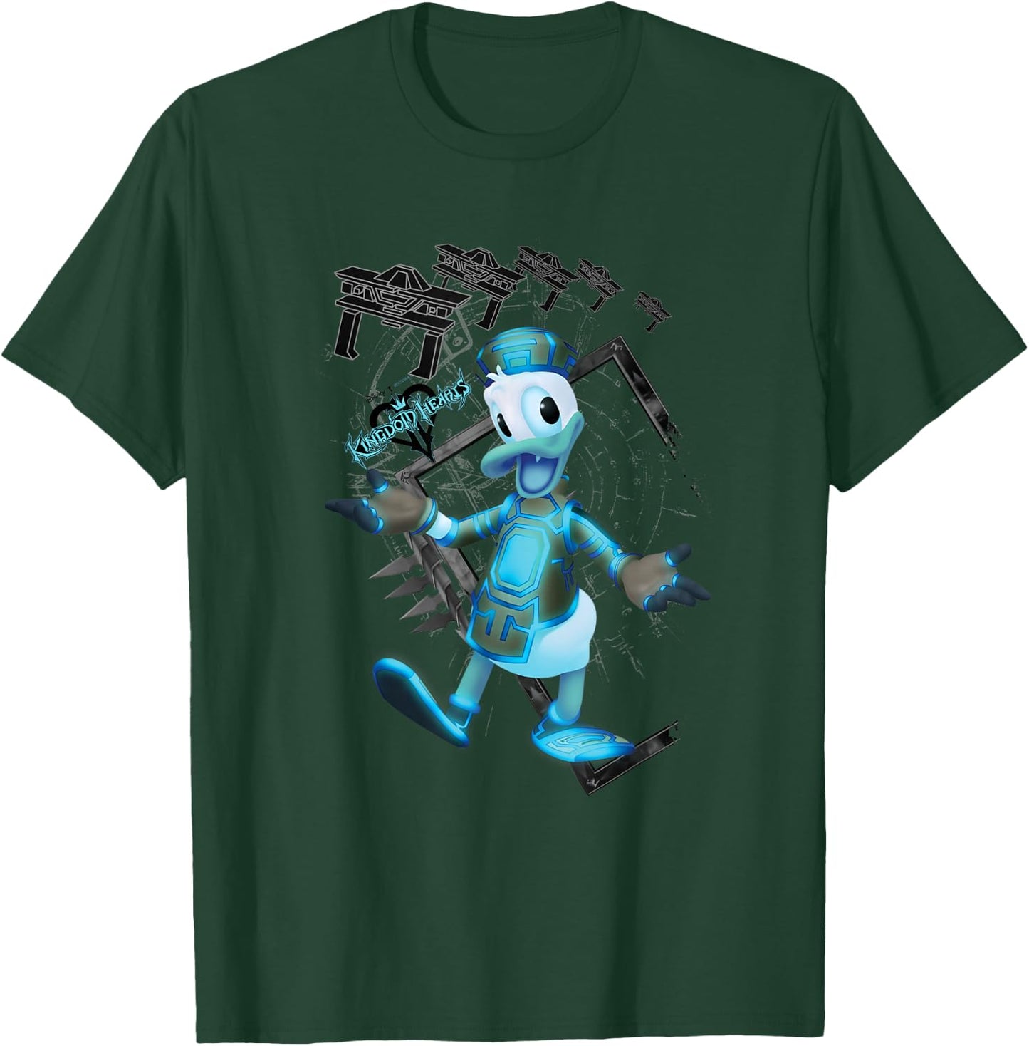 Disney Kingdom Hearts Danald Duck Tron Crossover Portrait T-Shirt - T-Shirt | Forest