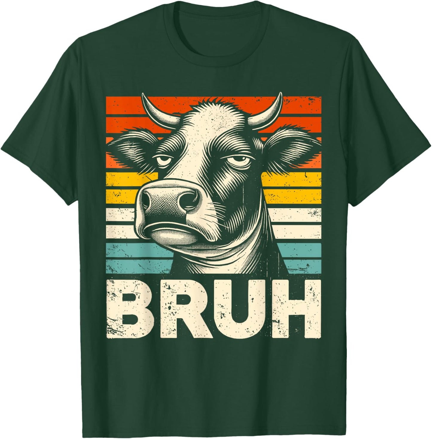 Funny Graphic Meme Cow Bruh For Boys Girls Kids Men Women T-Shirt - T-Shirt | Forest