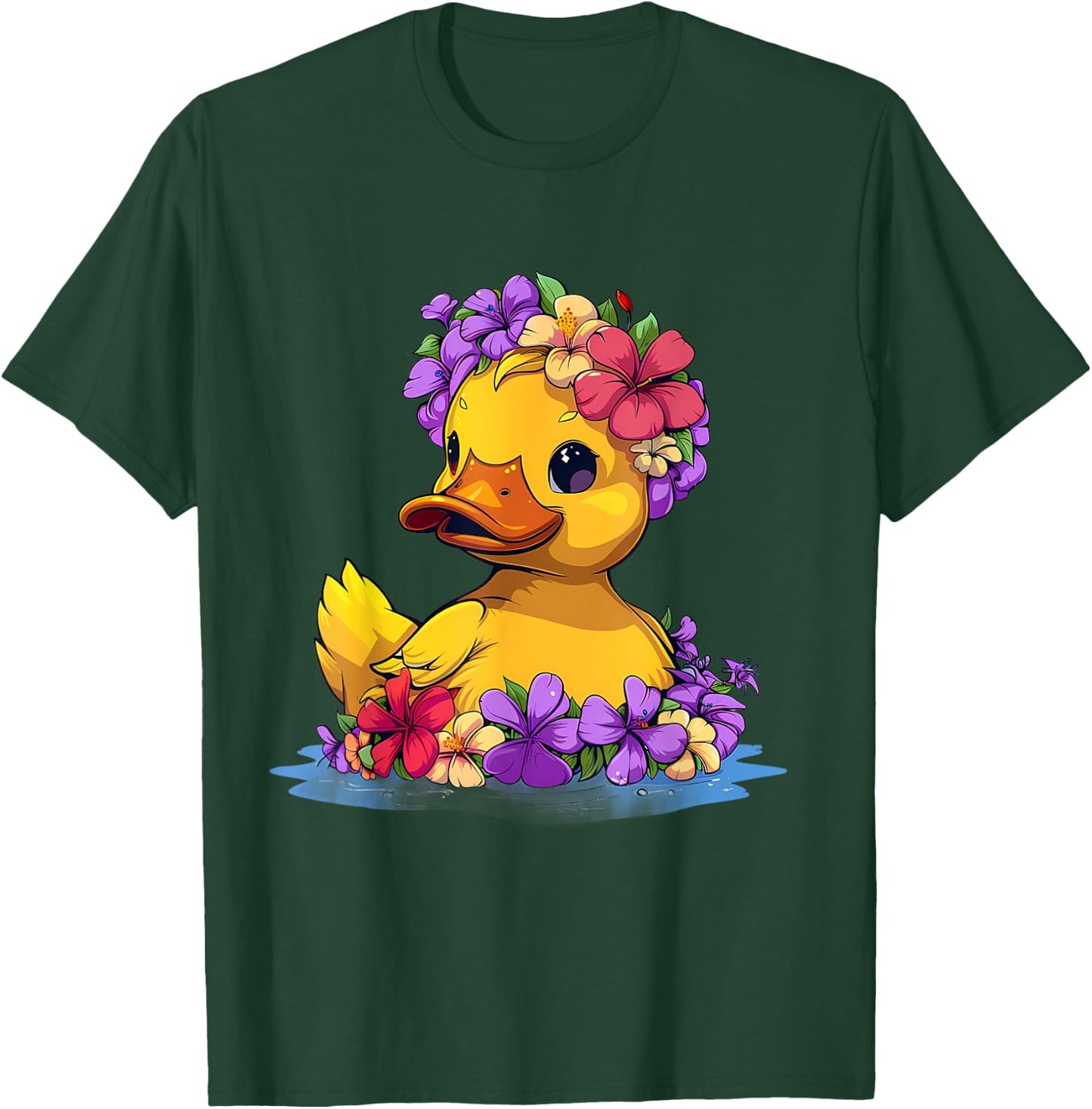Rubber Duck Floral Hawaiian Rubber Duck Lover Hawaii T-Shirt - T-Shirt | Forest
