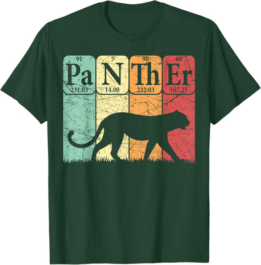 Panther Periodic Table Elements Retro Panther Nerdy T-Shirt - T-Shirt | Forest