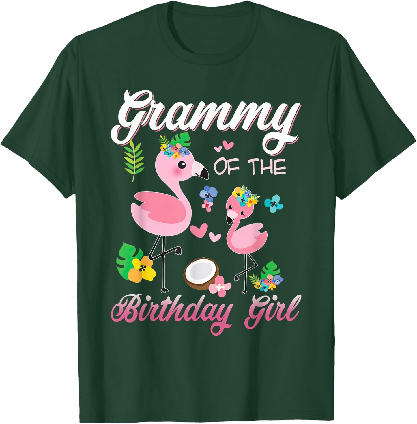Grammy of the Birthday Girl Flamingo Family Matching T-Shirt - T-Shirt | Forest