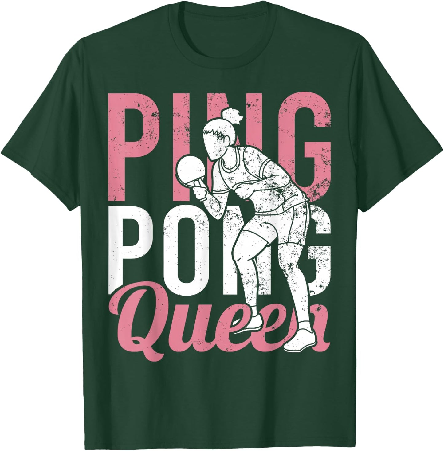 Ping Pong Spielerin Girl Frauen Damen Outfit! Tischtennis T-Shirt - T-Shirt | Forest