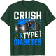 Crush Type 1 Diabetes Awareness Monster Truck Boys Kids T-Shirt - T-Shirt | Forest