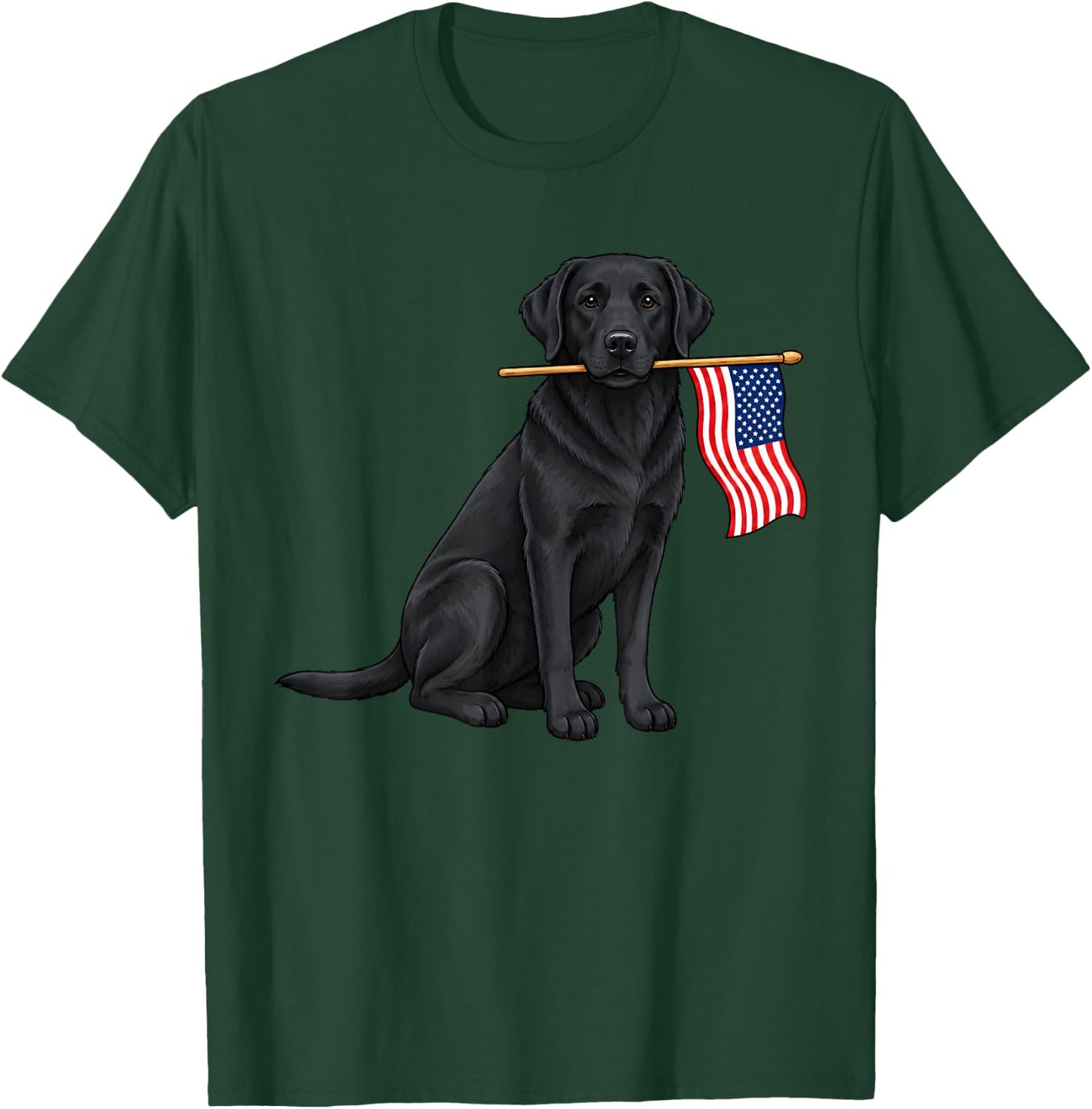 Black Lab 4th of July Patriotic Dog Fourth of July T-Shirt - T-Shirt | Forest