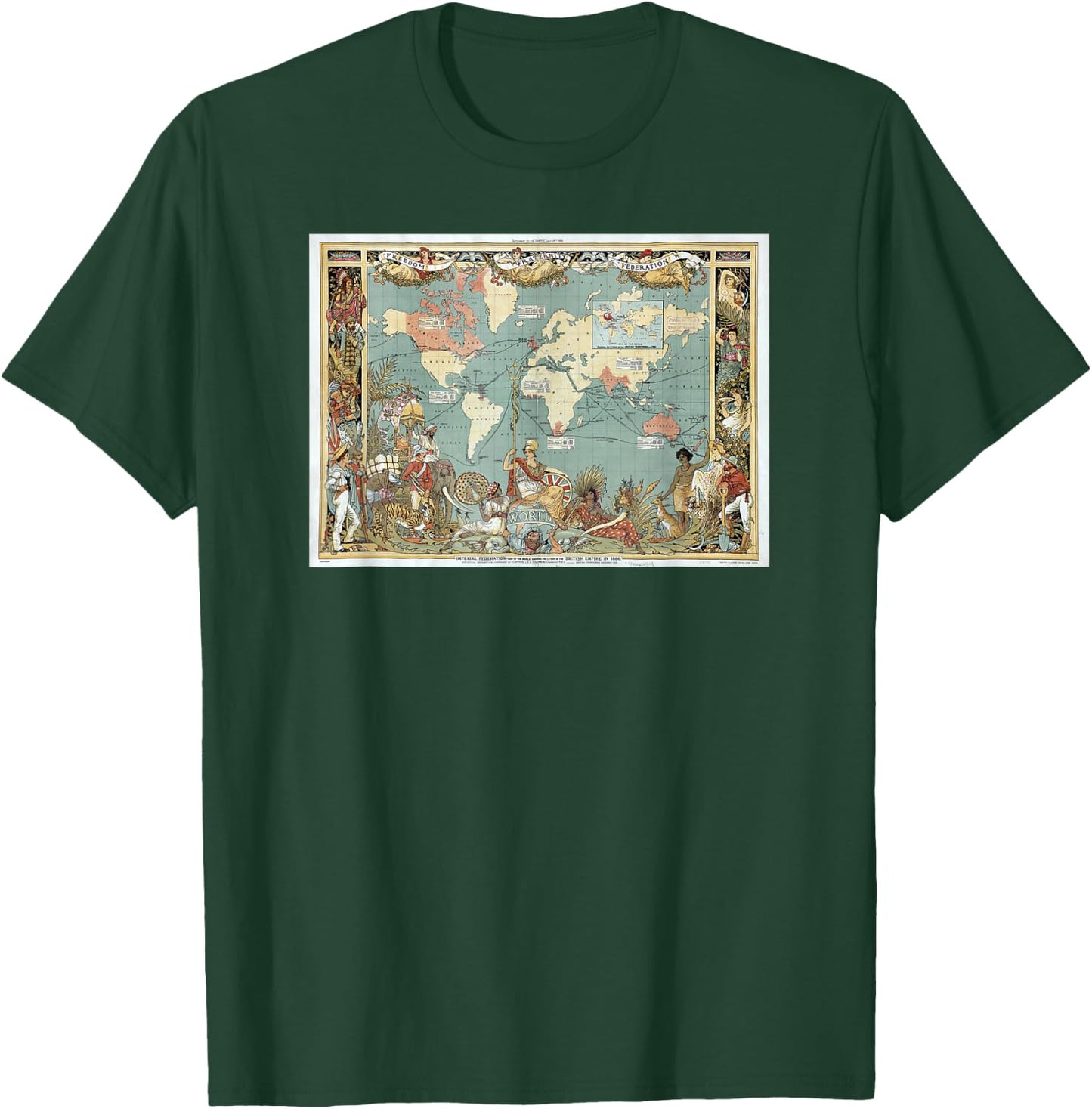Map of the British Empire in 1886 , Black, S T-Shirt - T-Shirt | Forest