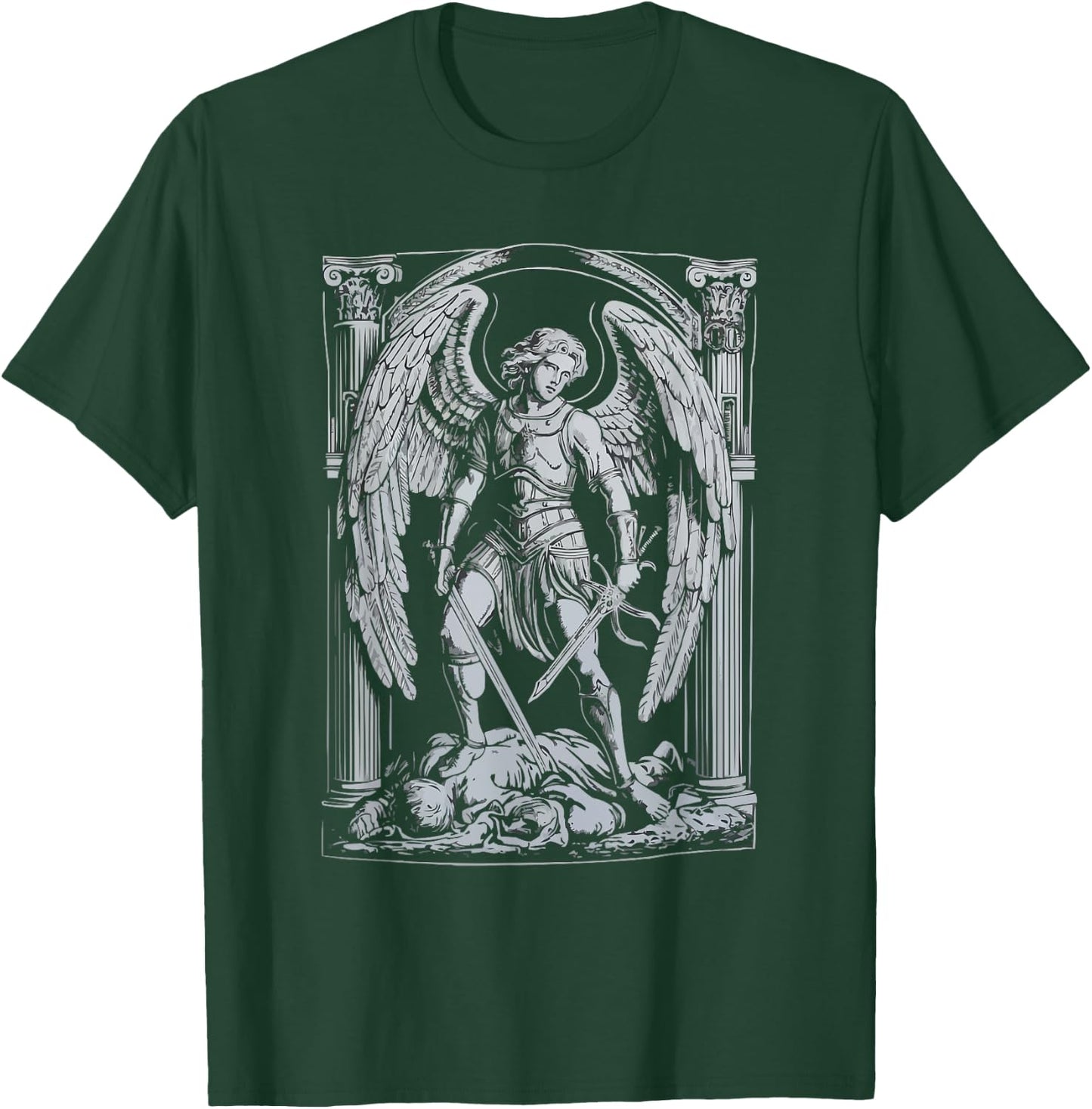 Archangel Catholic Religion Christianity Guardian Angel T-Shirt - T-Shirt | Forest