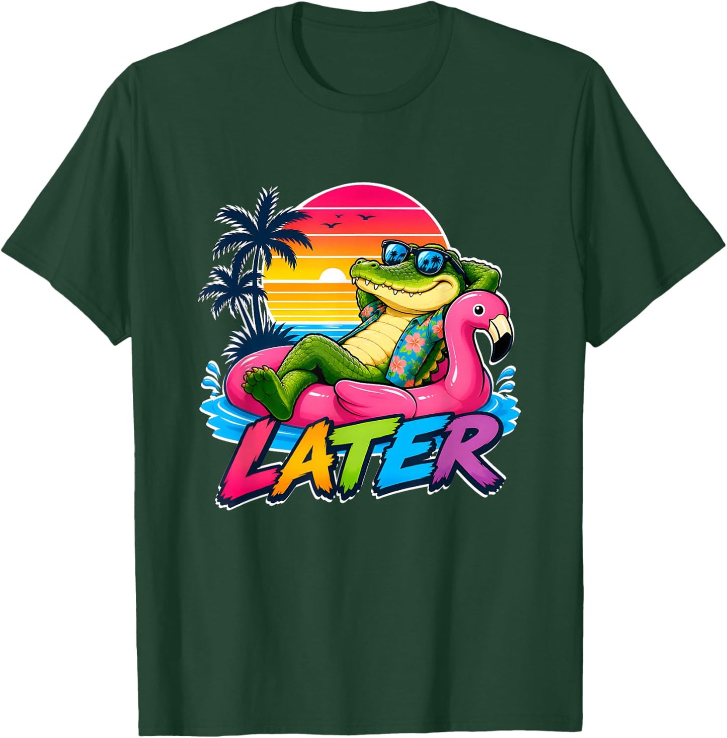 Later Alligator T Shirt Teacher Alligator Last Day of School T-Shirt - T-Shirt | Forest