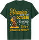 Stepping Into My October Birthday Religious Bday Afro Woman T-Shirt - T-Shirt | Forest