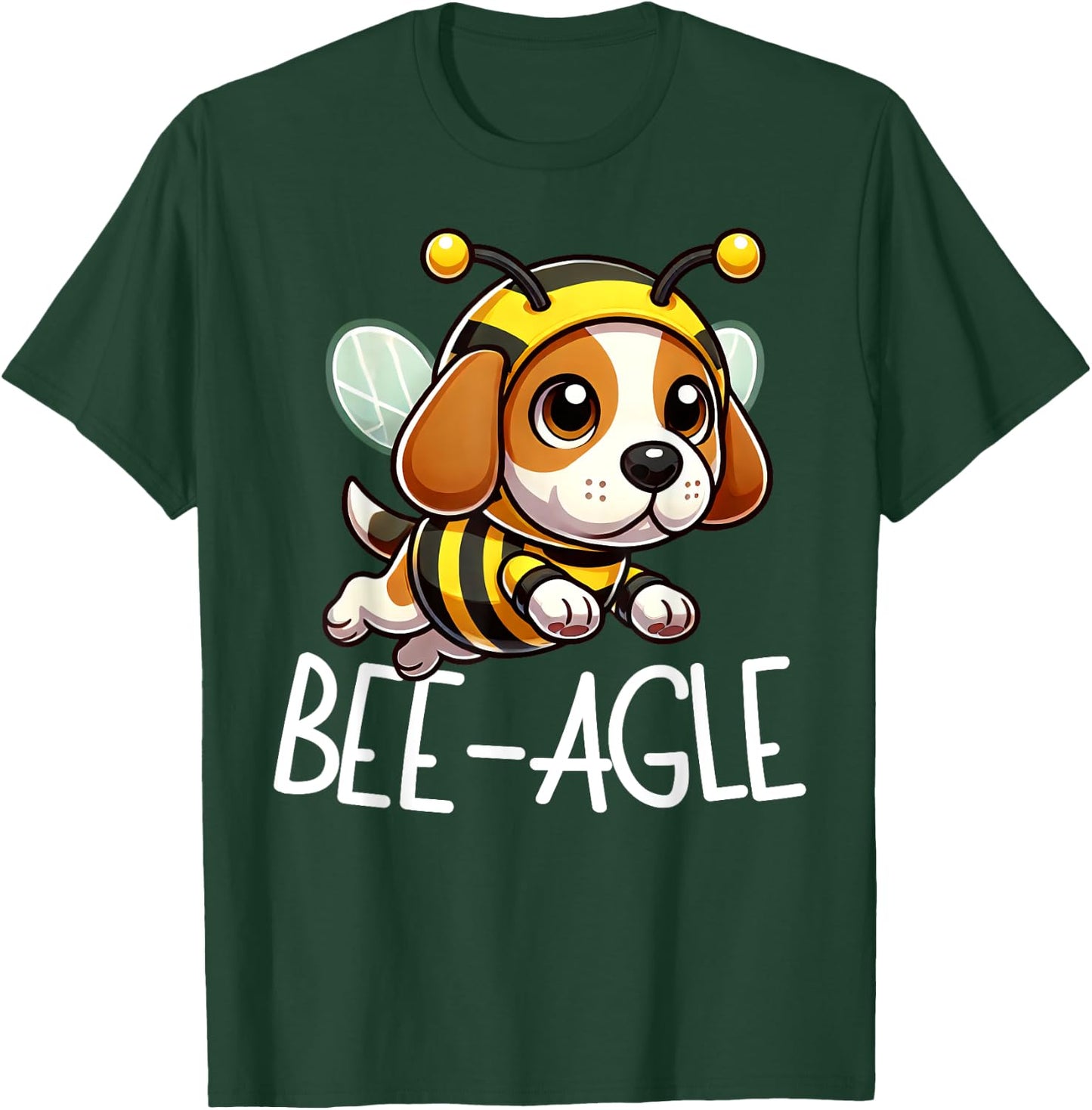 Funny Beagle Dog Bee-Agle Bee Costume Men Women Kids T-Shirt - T-Shirt | Forest
