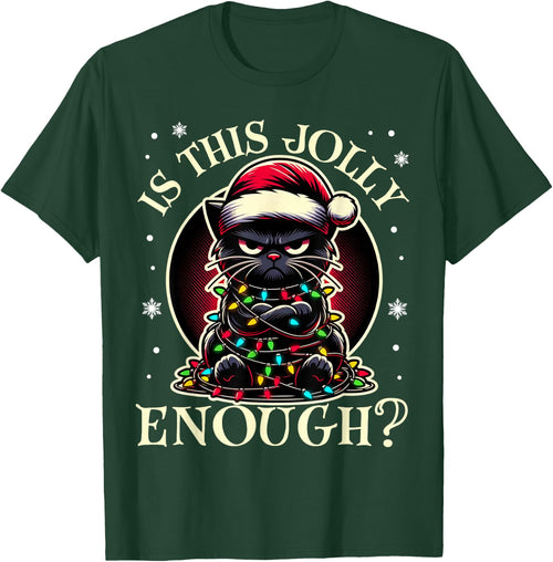 Is This Jolly Enough Funny Black Cat Christmas Tree Lights