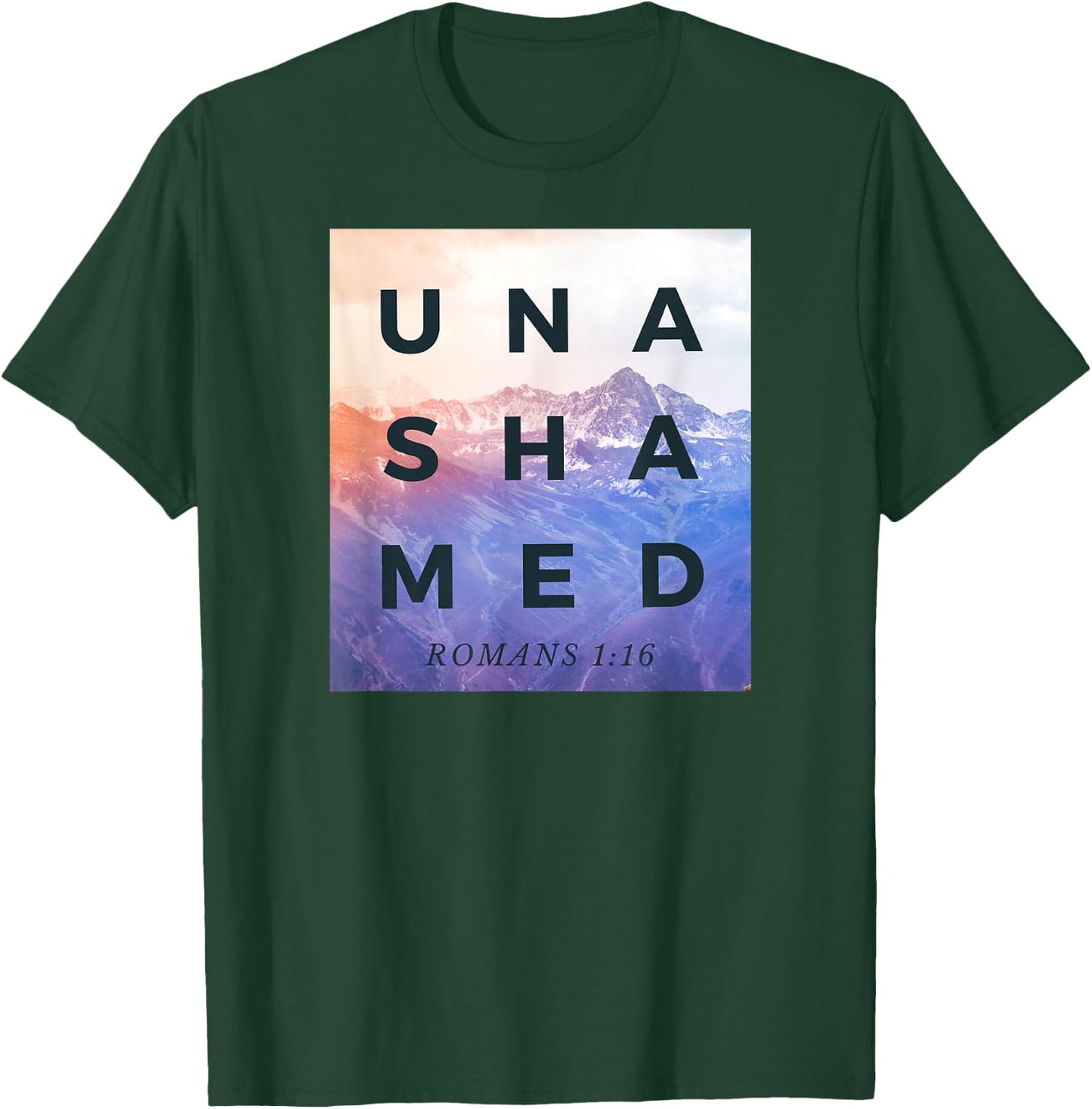Unashamed Christian Gift Women Kids Roman 1:16 T-Shirt - T-Shirt | Forest