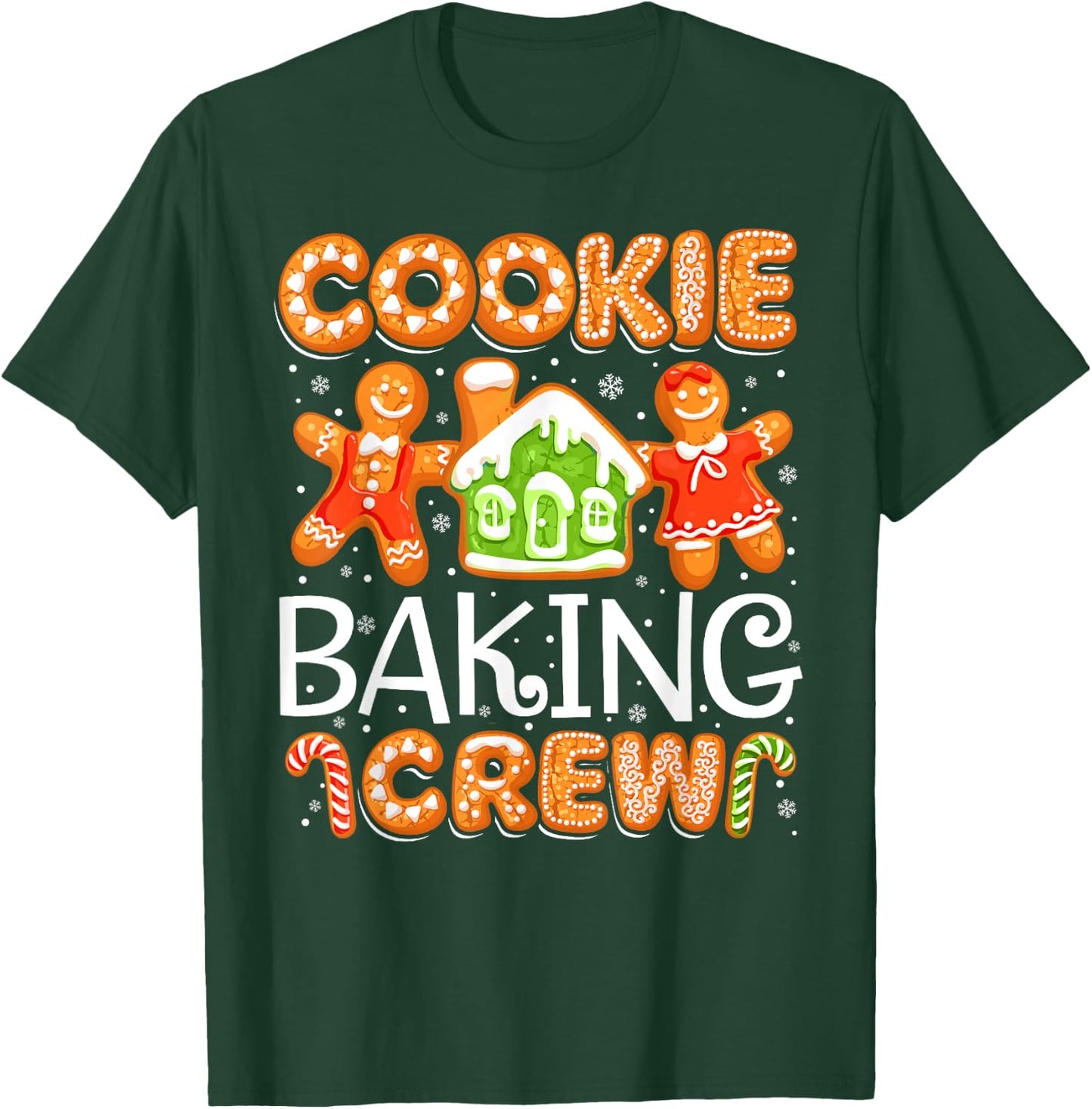 Christmas Cookie Baking Crew Baker Funny Pajamas Family Xmas T-Shirt - T-Shirt | Forest