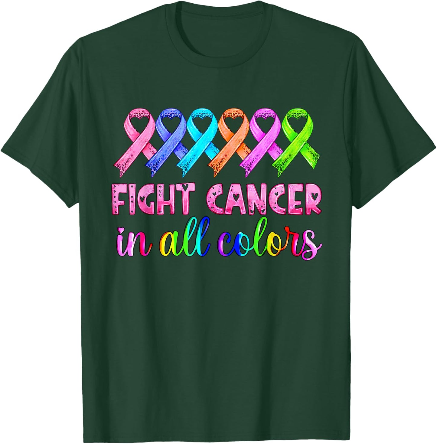 Lutte contre le cancer dans toutes les couleurs de la sensibilisation au cancer du sein T-Shirt - T-Shirt | Forest