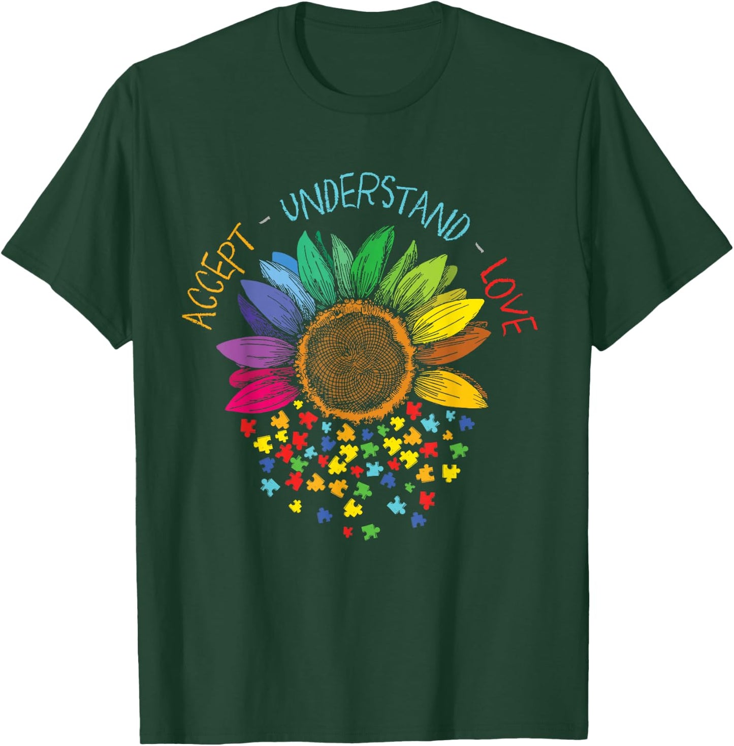 Autism Awareness Accept Understanding Love ASD T-Shirt - T-Shirt | Forest