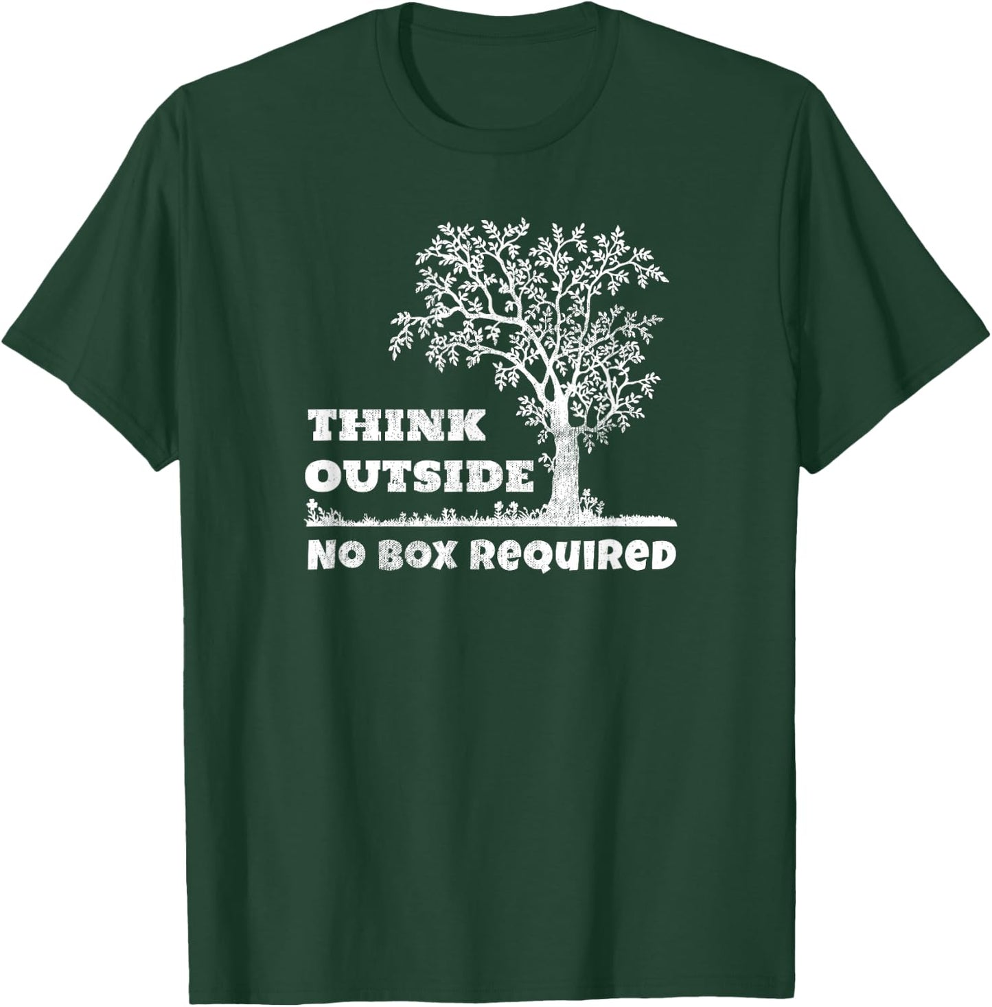 Camping - Think Outside No Box Required T-Shirt - T-Shirt | Forest