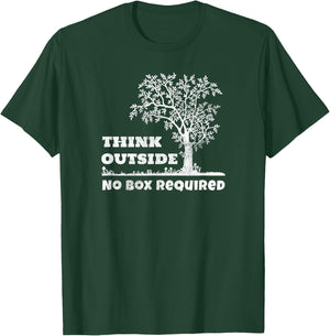 Camping - Think Outside No Box Required T-Shirt - T-Shirt | Forest