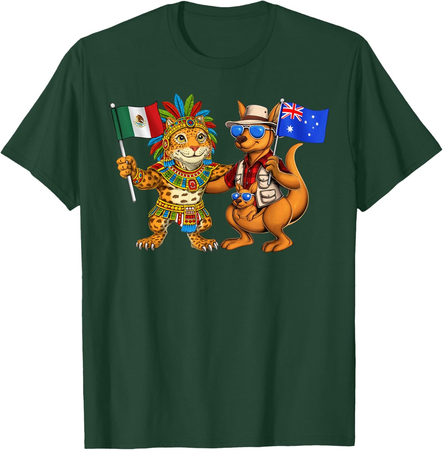 Mexico Australia Flag Mexican Australian Roots México T-Shirt - T-Shirt | Forest