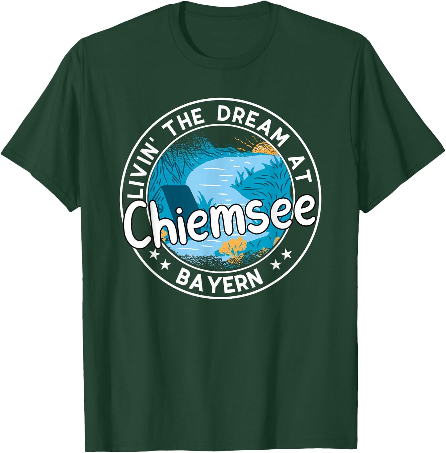 Chiemsee Urlaub Baden SUP Bayern T-Shirt - T-Shirt | Forest