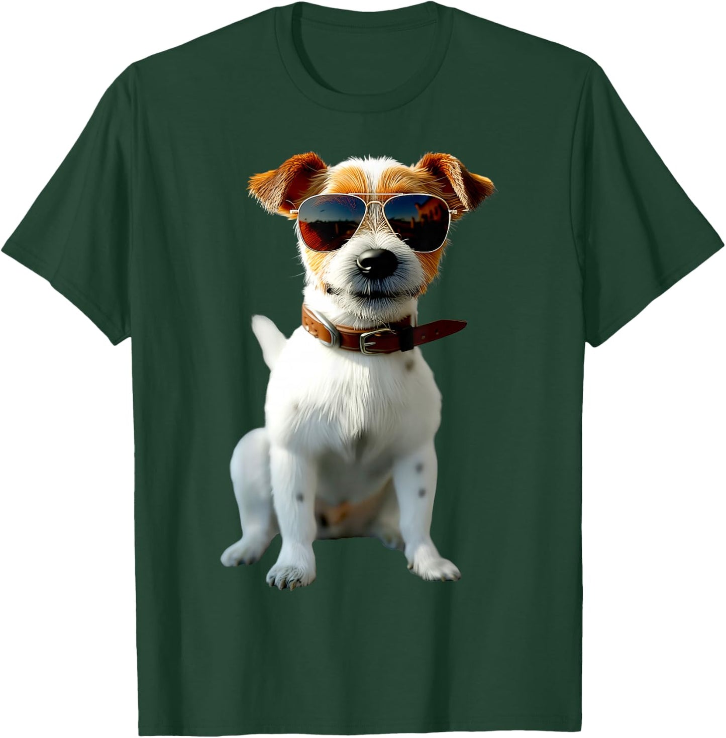 Jack Russell Terrier with Sunglasses Jack Russels Lovers , black T-Shirt - T-Shirt | Forest