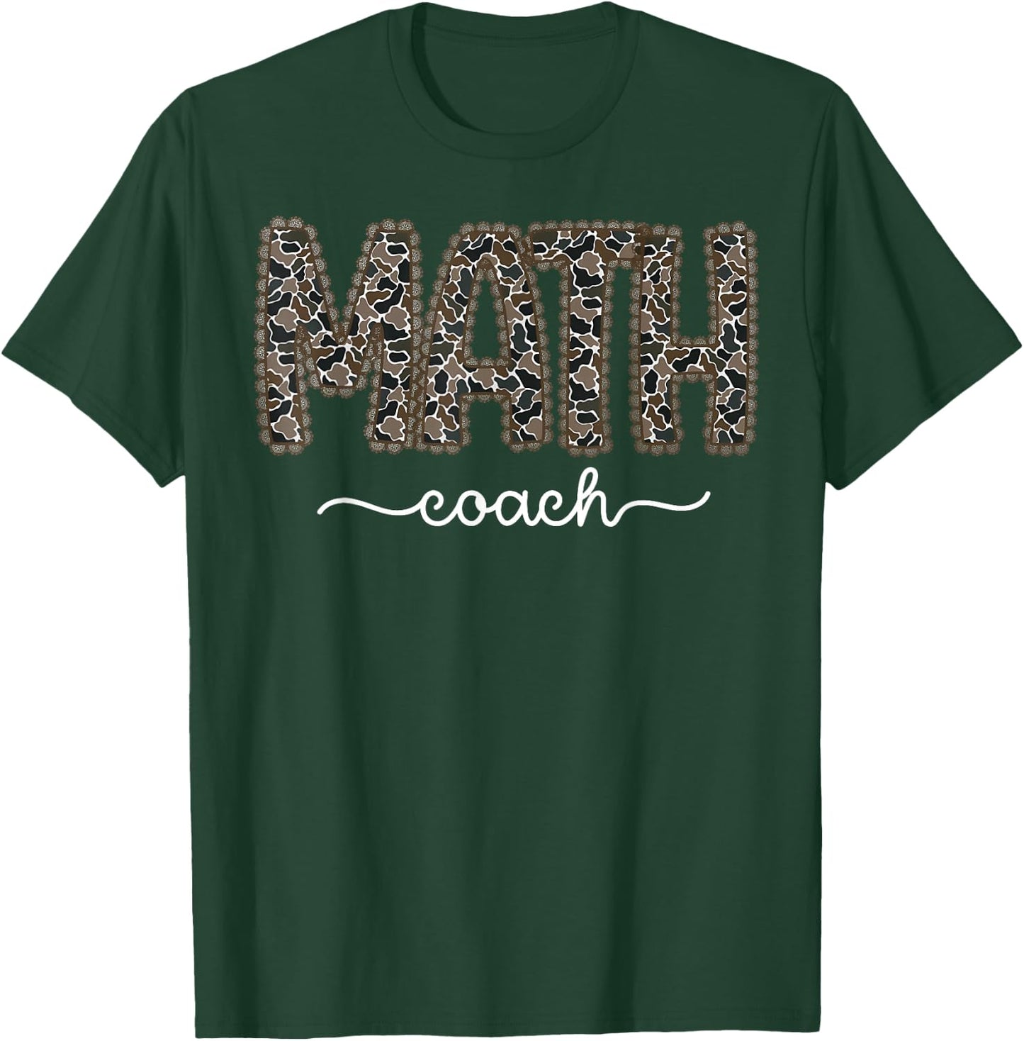 Retro Camo Math Coach Math Teacher STEM Stems Back to School T-Shirt - T-Shirt | Forest