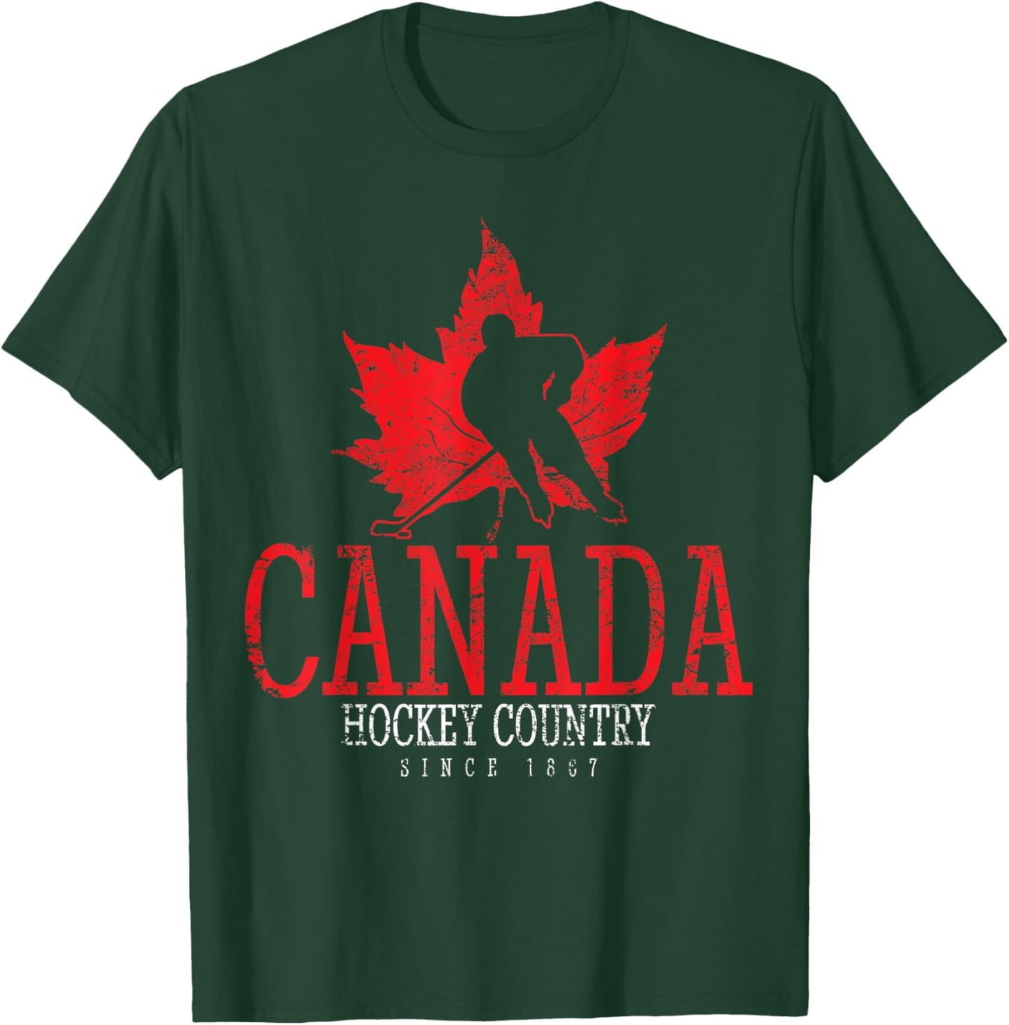 Canada Ice Hockey Sport Canadian Player Vintage , black T-Shirt - T-Shirt | Forest