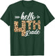 Hello 4th Fourth Grade Leopard Back To School Teacher Kid T-Shirt - T-Shirt | Forest