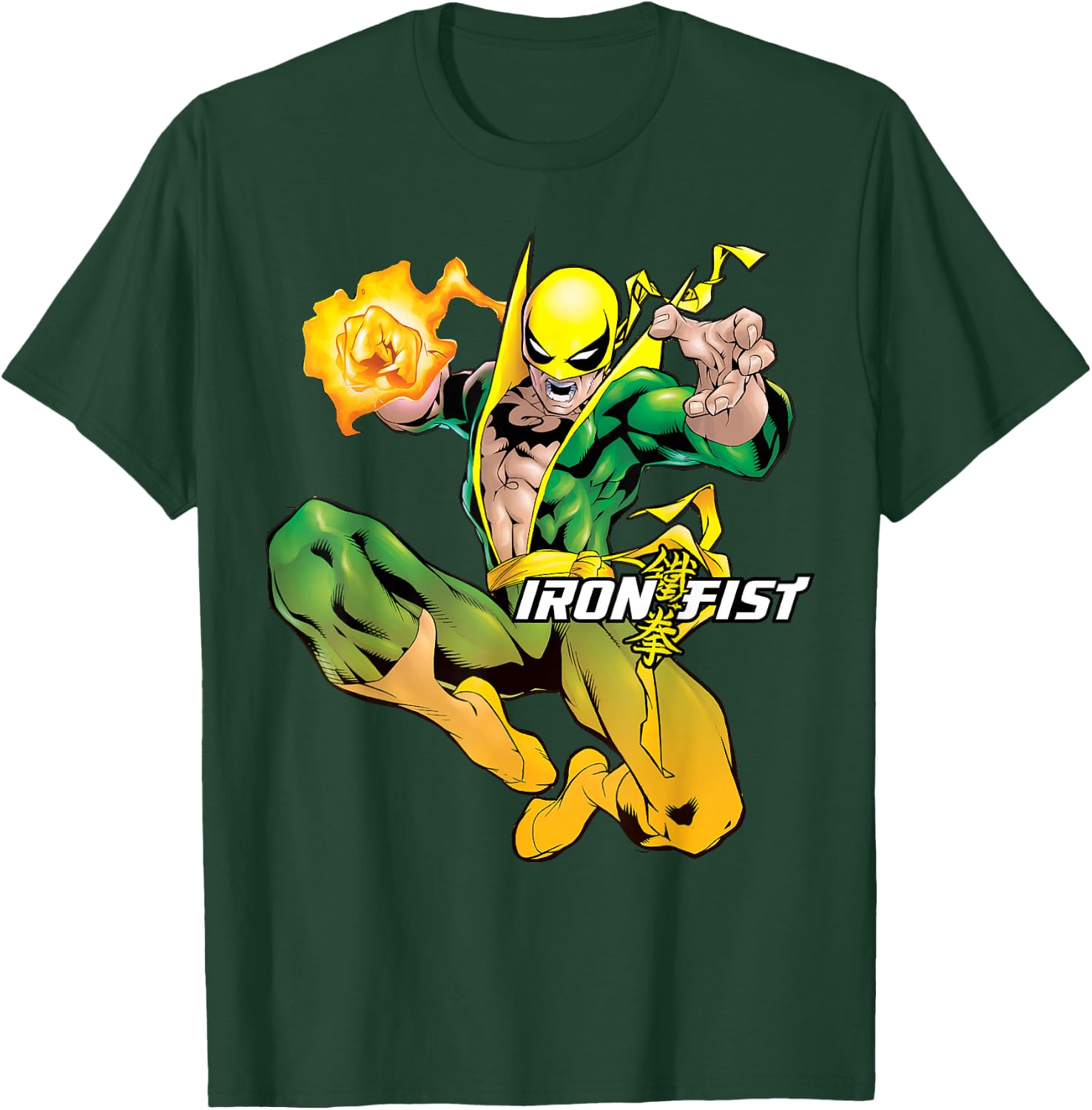 Marvel Iron Fist Action Shot Portrait T-Shirt - T-Shirt | Forest