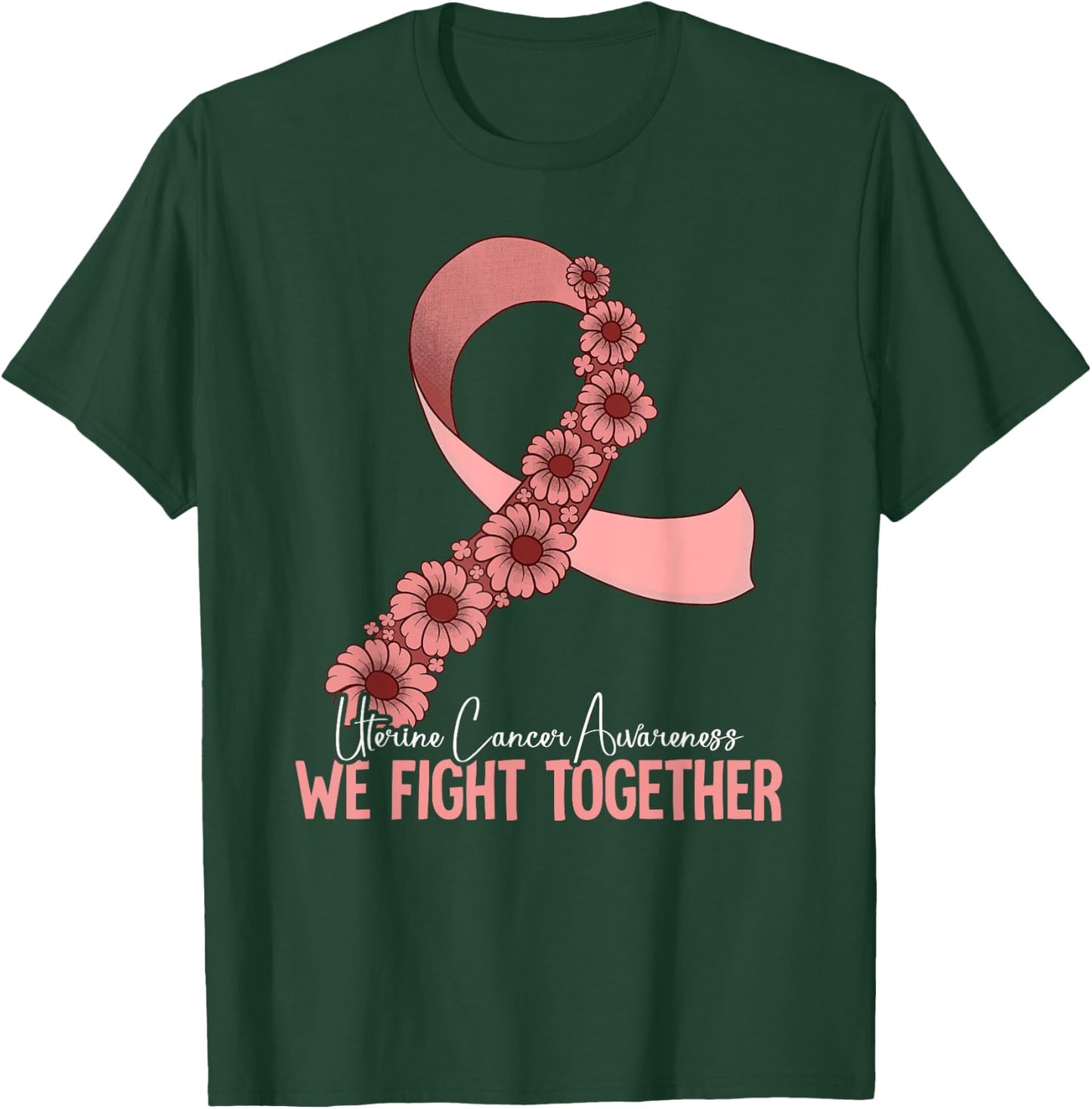 Uterine Cancer Awareness by Uterine Cancer Awareness for -Adults, -Kids, Black, Small, Short Sleeve T-Shirt - T-Shirt | Forest