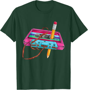 80 90s Outfit Women's Men's Party Fancy Dress Cassette , black T-Shirt - T-Shirt | Forest