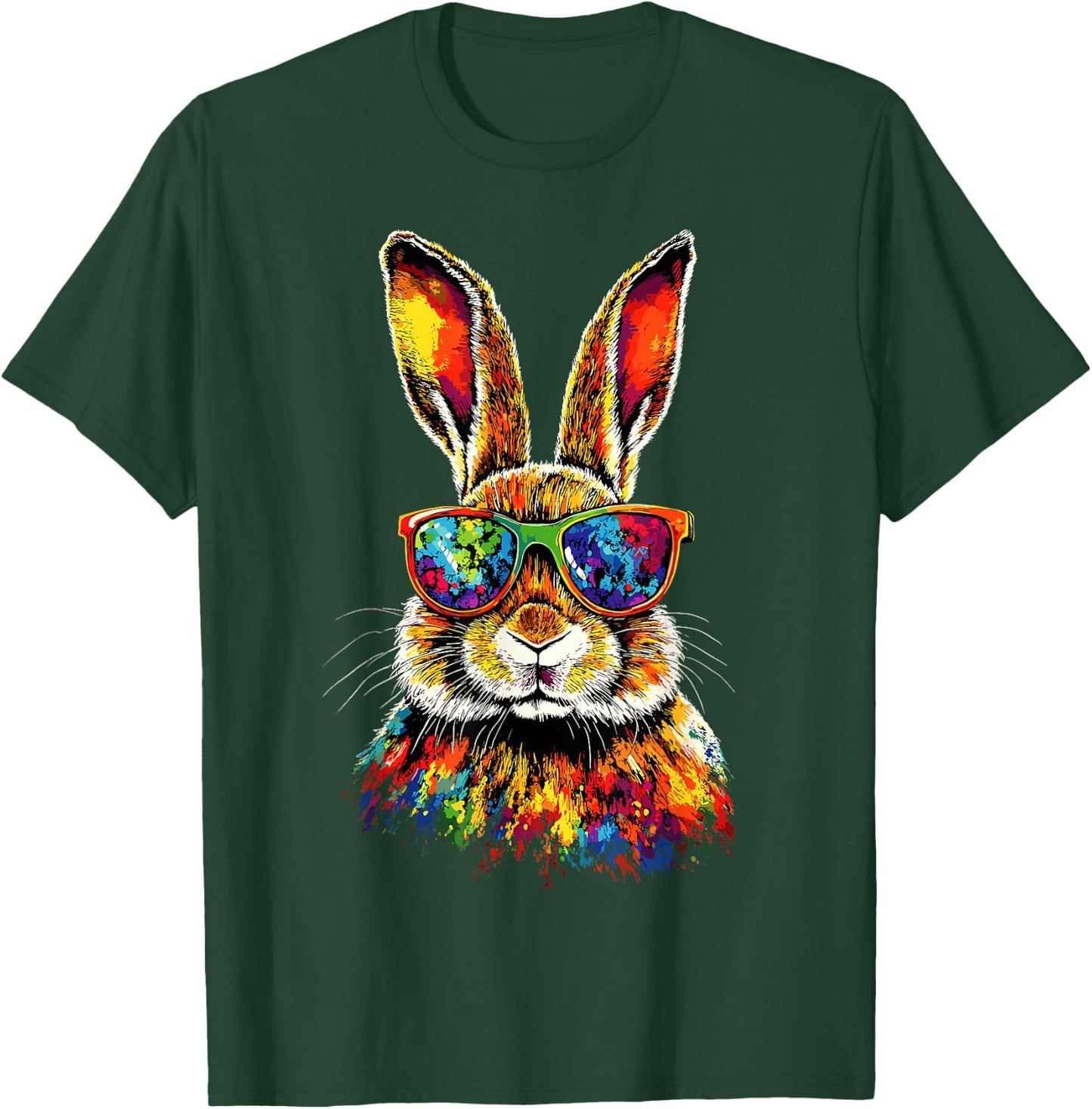 Bunny with Sunglasses Rabbit Brown Hare Cute Bunnies T-Shirt - T-Shirt | Forest
