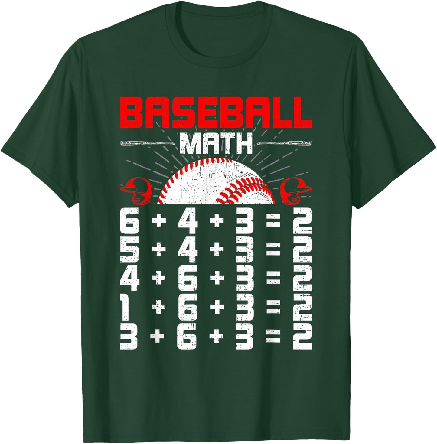 Baseball Math Double Play Baseball Lover T-Shirt - T-Shirt | Forest