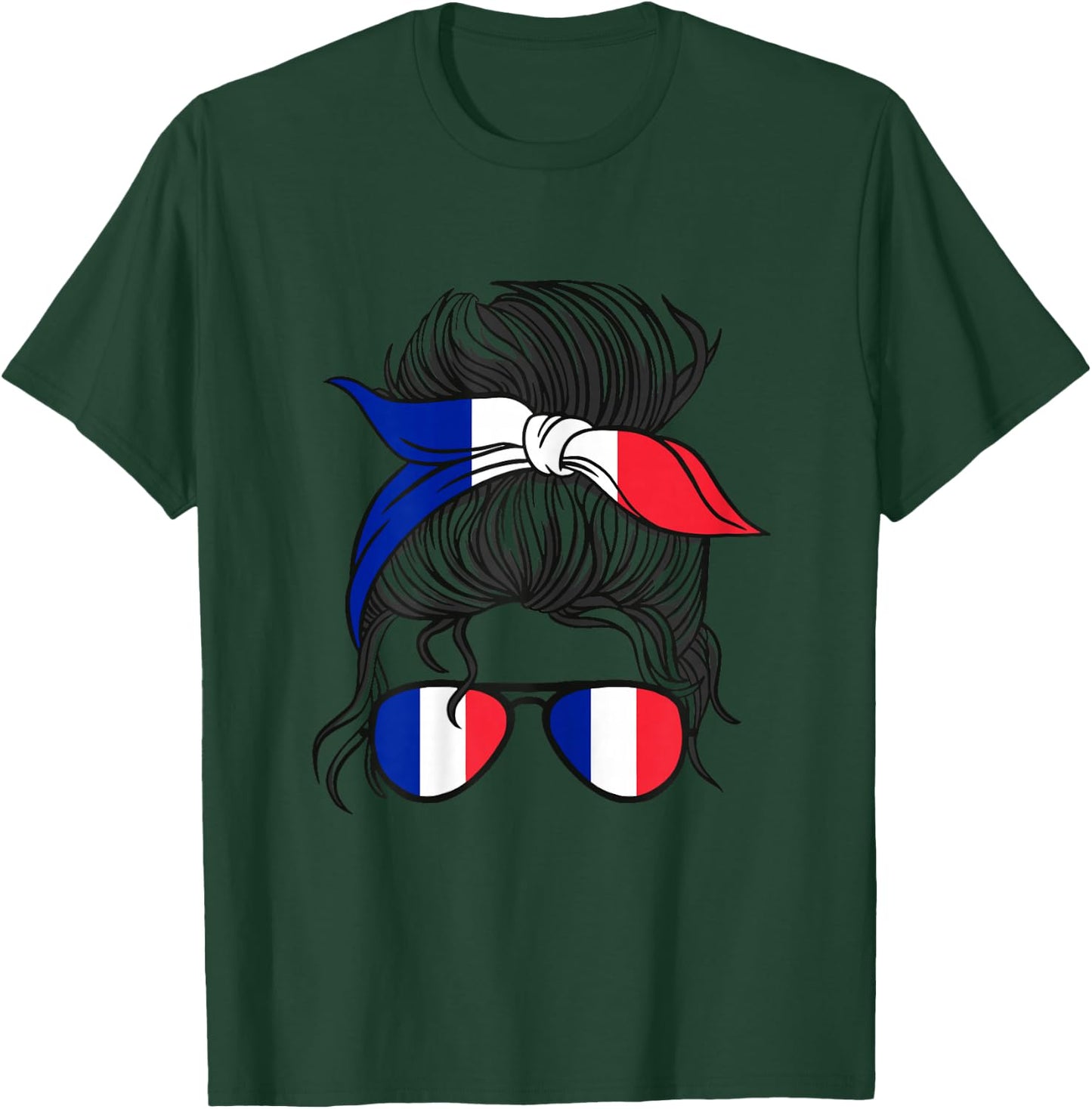 French Girl France French Girl France Women French Flag T-Shirt - T-Shirt | Forest