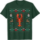 Lobster Santa Hat Xmas Lights Christmas Ugly Lobster T-Shirt - T-Shirt | Forest