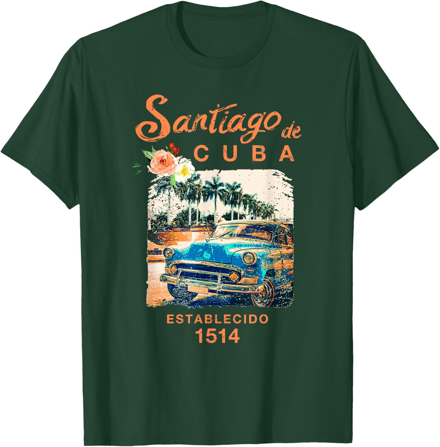Cuba Santiago de Cuba Vintage Travel Cuban T-Shirt - T-Shirt | Forest