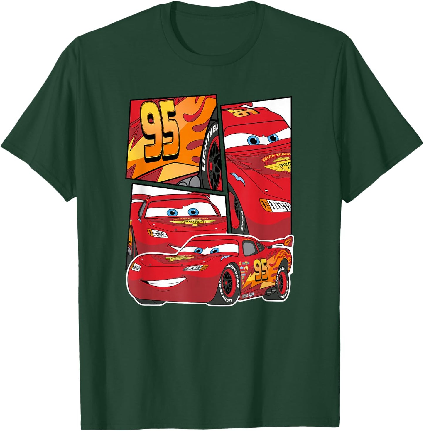 Pixar Cars Lightning McQueen Grid T-Shirt - T-Shirt | Forest