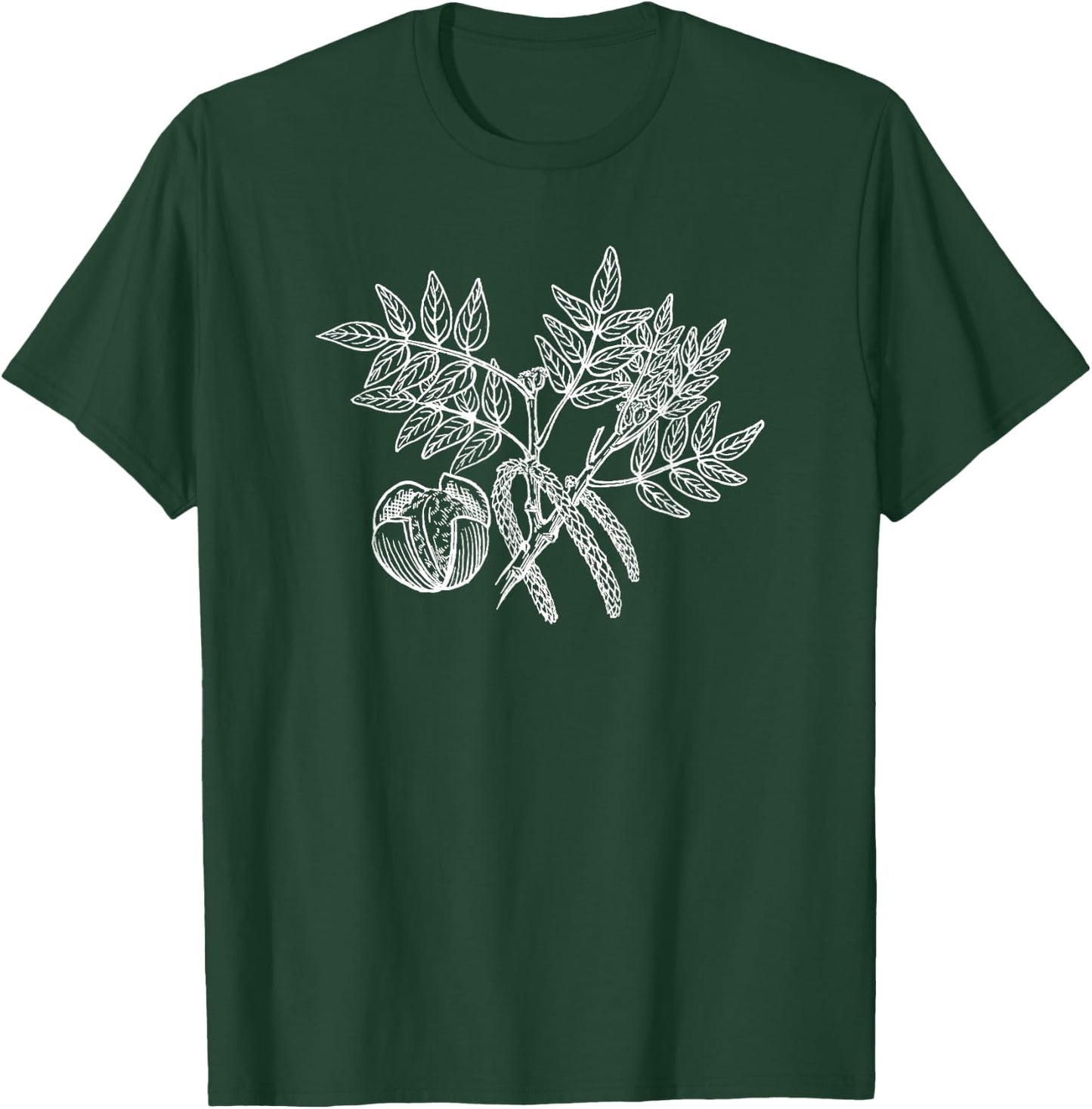 Walnut Nut Walnut Tree Leaves Botanist T-Shirt - T-Shirt | Forest