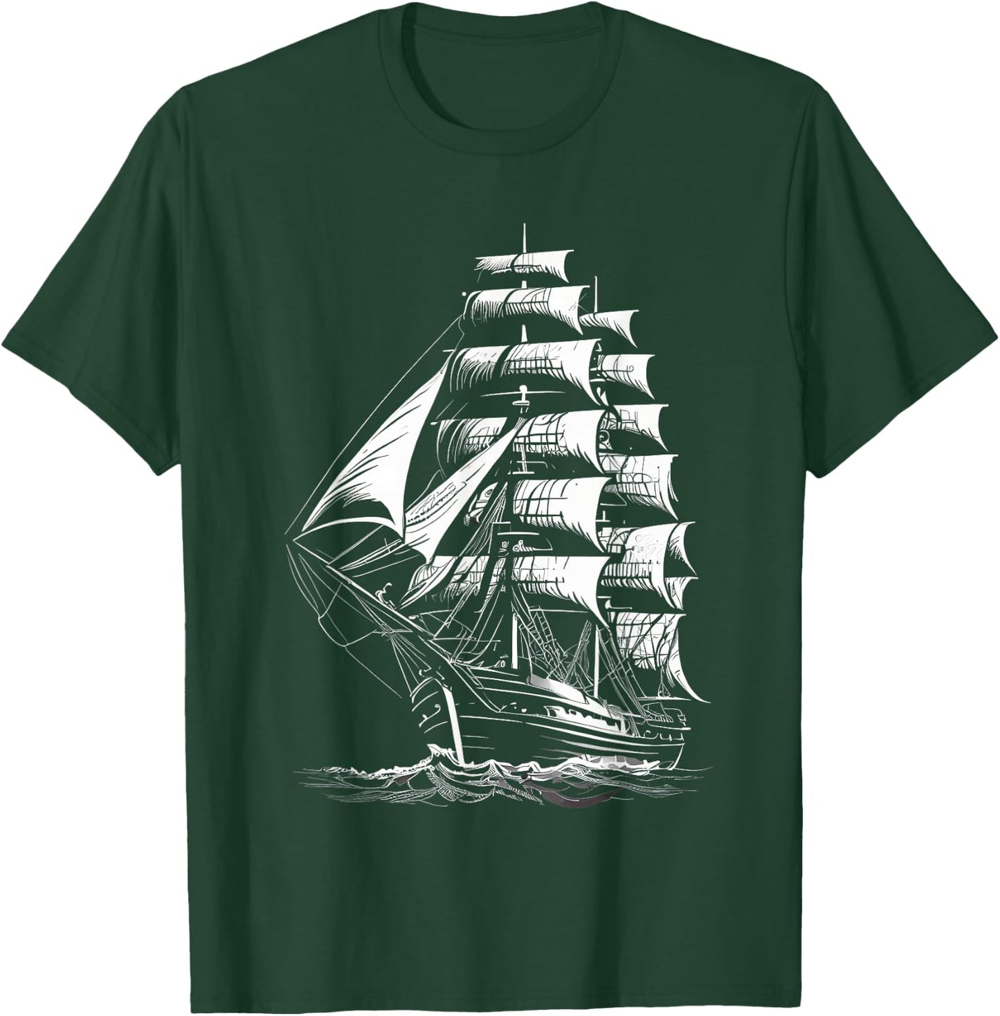 Sailing Sailing Boat Sailing Sailing Water Sports Sailing Ship , black T-Shirt - T-Shirt | Forest