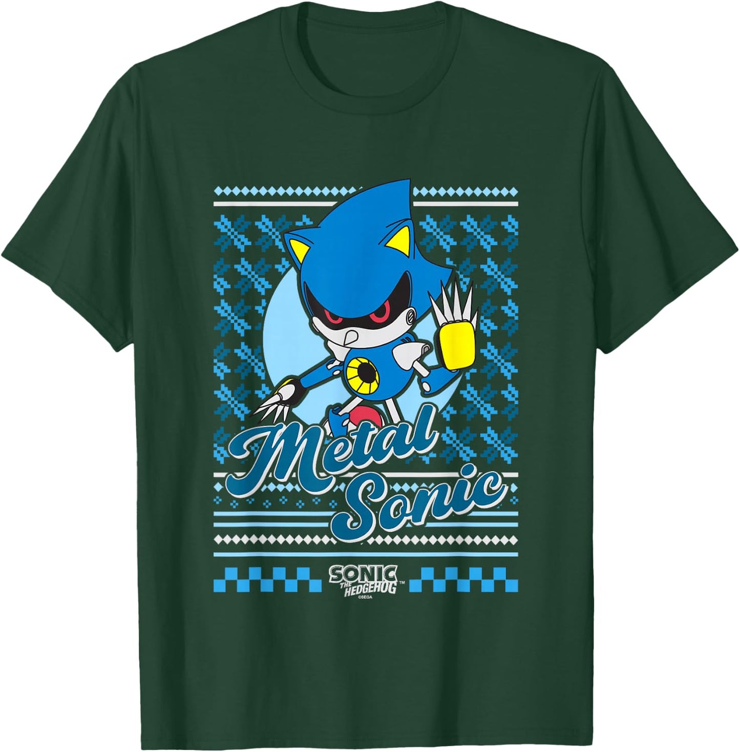 Sonic The Hedgehog Christmas Metal Sonic Ugly Sweater T-Shirt - T-Shirt | Forest