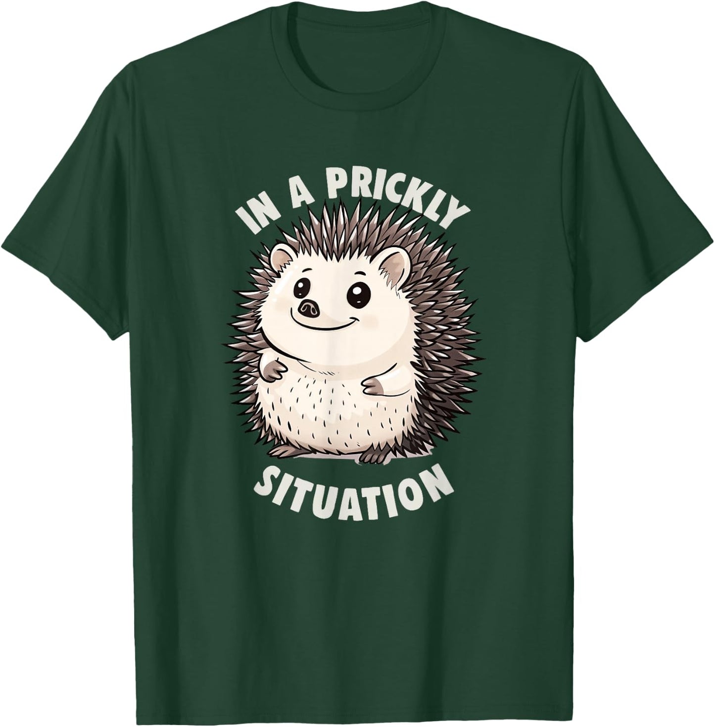 Cute Hedgehogs In A Prickly Situation Hedgehog T-Shirt - T-Shirt | Forest