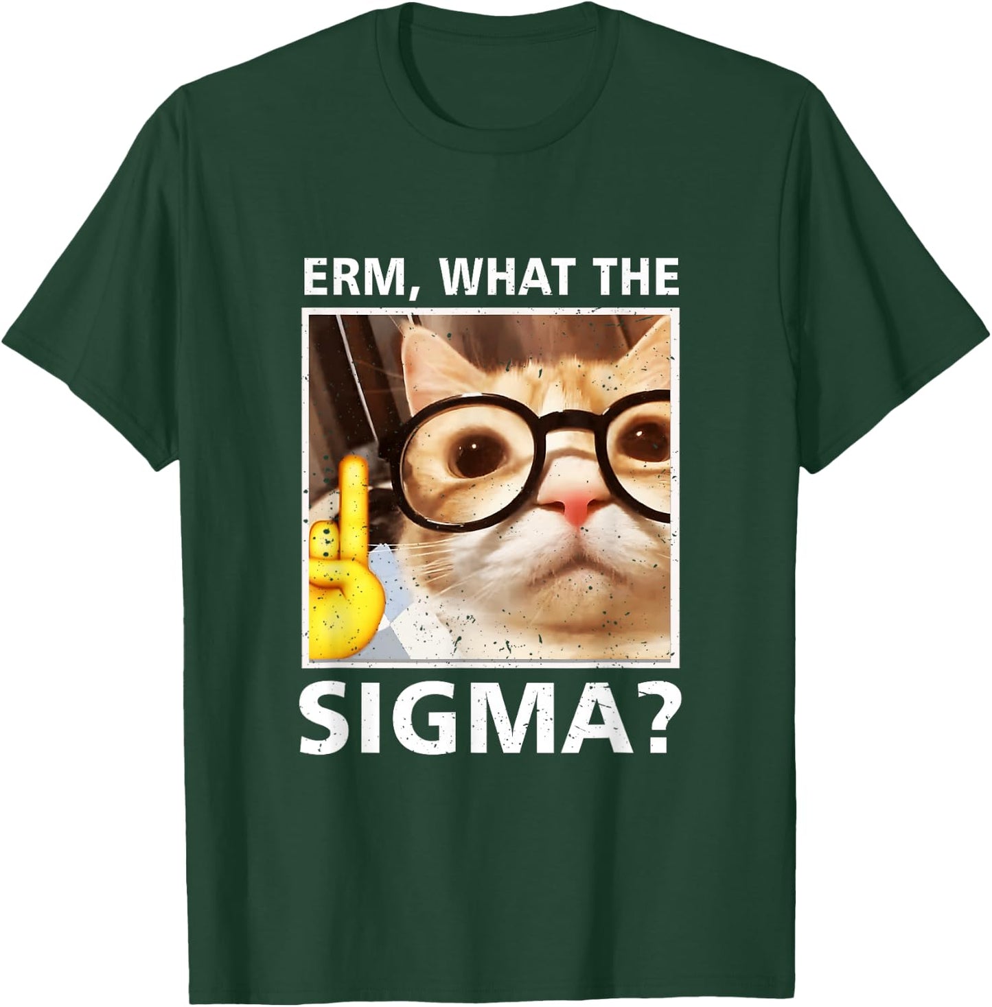 Erm What-The Sigma Cat Meme Selfie Cat Wearing Sunglasses , Black, S T-Shirt - T-Shirt | Forest
