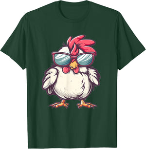 Cute Chicken With Sunglasses I Kids Chicken T-Shirt - T-Shirt | Forest